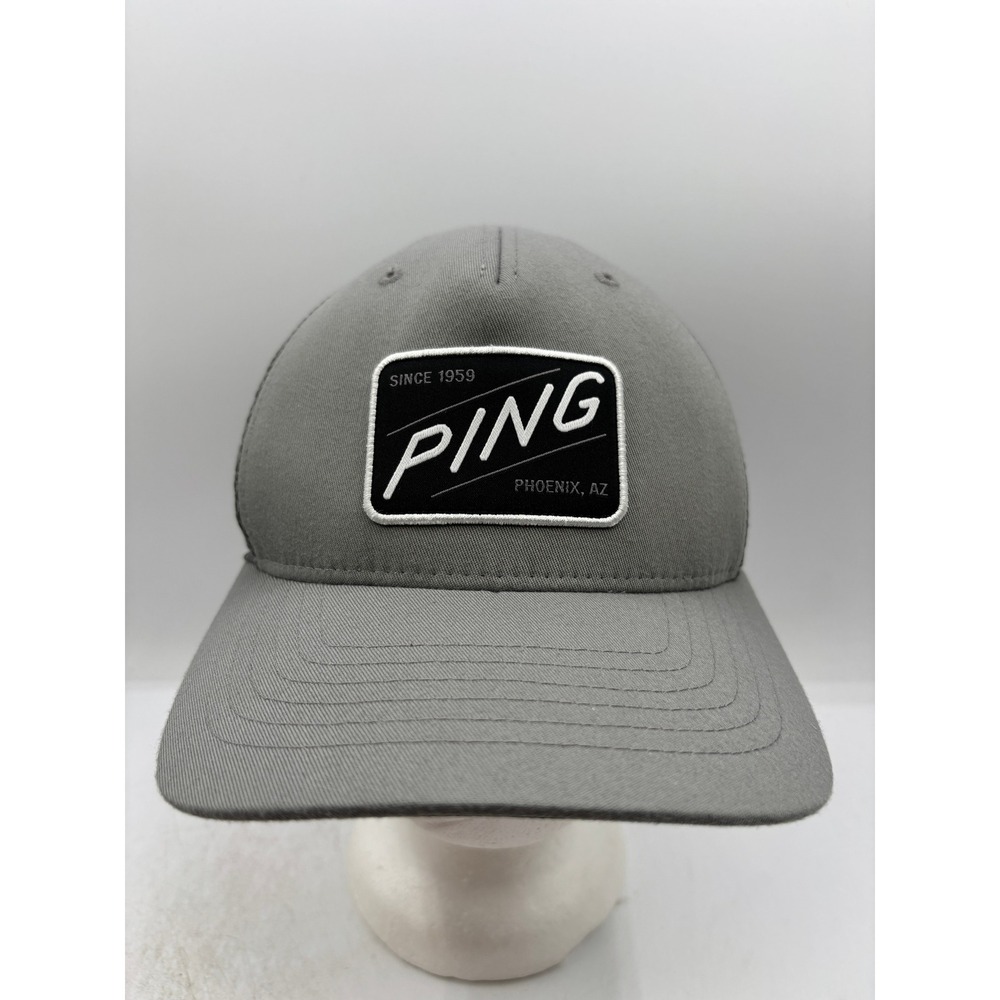 PING Retro Patch Golf Hat Gray 110 Flexfit Trucker Meshback Snapback Yupong OSFM